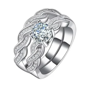 RENSINO Silver Jewelry 925 Sterling Engagement Ring Jewelry Couple Rings Silver