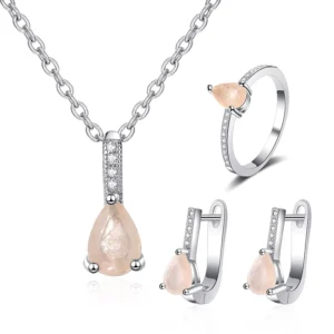 RENSINO Silver Jewelry 925 Sterling Silver Women Sets CZ Crystal Women Bridal Wedding Party Earrings Necklace Jewelry Set