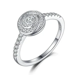 RENSINO Silver Jewelry Women Rhodium Plated Zirconia Non Fade Jewellery Trendy Rings 925 Sterling Silver