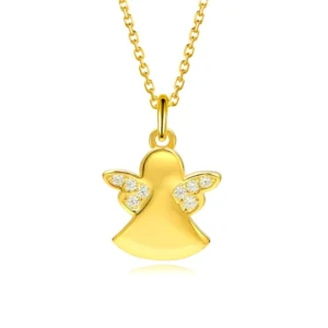 RENSINO Silver Necklace Fashion Jewelry Pendants Charms Little Angel Necklace Personalized 925 Sterling Silver Zircon Necklace Female