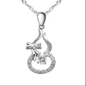 RENSINO Silver Pendant Sterling Silver Necklace with Gemstone Custom Pendant Women Jewelry