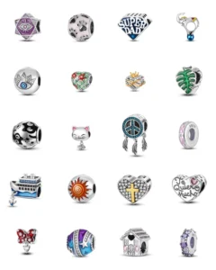 RENSINO Silver Plated 925 Sterling Silver Zircon Rose Cut Heart Charm Pendant Channel Setting Unisex Everyday Wear GDTC Certified DIY