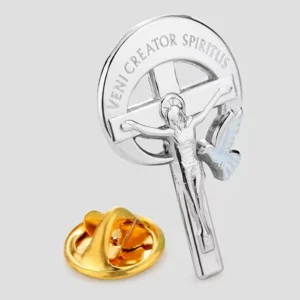 RENSINO Silver Plated Religious Lapel Pin Honor Fashion Badge Lapel Pin Customizable Unique Brooch