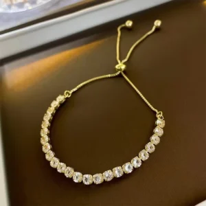 RENSINO Silver Plated Single Row Zircon Charm Bracelet & Bangle for Women Girls Wedding Jewelry Party Gift
