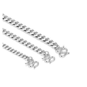 RENSINO Silver Stacking Chains Custom Necklace Everyday Silver Necklace Real Silver Chain 925 Sterling Silver Curb Chain Necklace