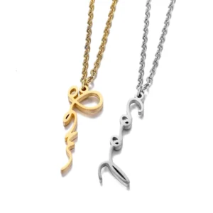 RENSINO Simple Design Letter Zodiac Pendant Necklace Stainless Steel 18K Gold Plated Link Chain Women’s Gift Customized Necklace