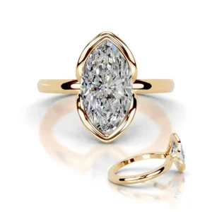 RENSINO Simple Ethnic Style GRA Certified Marquise Cut Solitaire Diamond Moissanite 925 Silver Ring For Weddings Anniversaries Gifts