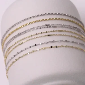 RENSINO Simple Fashion Adjustable 925 Silver Snake Chain Anklet Strong Compression Fine Jewelry