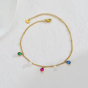 RENSINO Simple Fresh Fashion Starfish Cross Anklet Stainless Steel Foot Accessories Anklets Non Tarnish