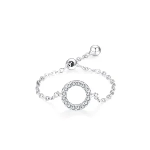 RENSINO Simple Rings for Women Cubic Zirconia Fashion Jewelry Dainty 925 Sterling Silver Rings