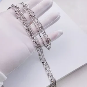 RENSINO Simple Silver Chain Necklace for Girl Private Label Jewelry Latest Long Chain Necklace for Women Designer Jewelry