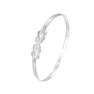 RENSINO Simple Wire Double Layer 925 Sterling Silver Bangle Bracelet For Women