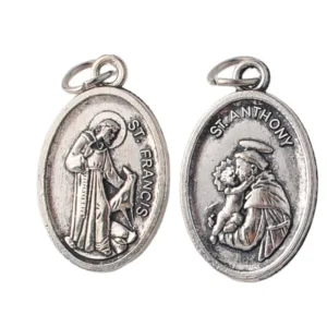 RENSINO Small Metal in Antique Silver Plated 15*26mm Religious Catholic Zinc Alloy St.Anthony Pendant