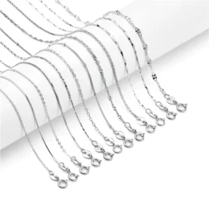 RENSINO Solid 925 Sterling Silver Ingot Twisted Trace Snake Box Chain Necklace Link Chain Luxury Jewelry