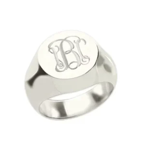 RENSINO Solid Sterling Silver Custom Monogram Ring Unisex Custom Jewelry Manufacturer for Brands