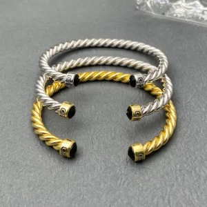 RENSINO Spiral Twisted Bracelet Colored Crystal Decorations Open Mouth Bracelet High Quality Fashion Jewelry