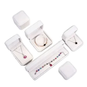 RENSINO Spot Customized White Exquisite Velvet Jewelry Ring Necklace Earnail Bracelet Proposal Engagement Suitable For Wedding