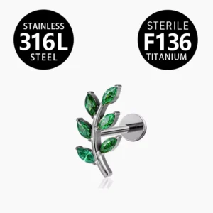 RENSINO Stainless Silver Flat Back Stud Earrings for Women Hypoallergenic Cartilage Earrings Small CZ Helix Conch Tragus