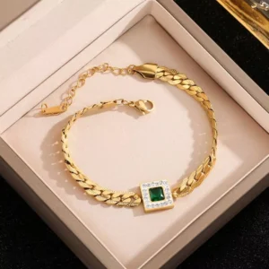 RENSINO Stainless Steel 18k Gold Layered Pearl Shell Clover Butterfly Heart Chain Charm Bracelet Women Tennis Zircon Evil Eyes Bracelet