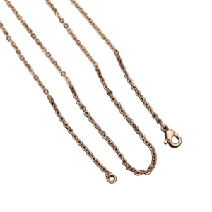 RENSINO Stainless Steel Flat Cable Chain Black O Chain Cable Chain Jewelry Findings Component for Men Women Necklace Jewelry Making