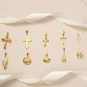 RENSINO Stainless Steel Gold Pendant Necklaces Jewelry Vintage Christian Jesus Cross Religious Cross