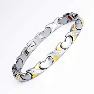RENSINO Stainless Steel Heart Shape Women Bracelets Jewelry Fashion Health Magnetic Power Bracelets
