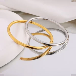 RENSINO Stainless Steel Hypoallergenic Non fading Electroplated Neutral Unisex Office Career Gift Simple Open style Fashionable