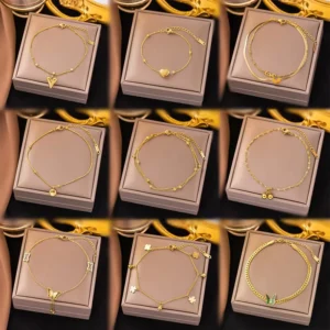 RENSINO Stainless Steel Jewelry Anklets Simple Versatile Stainless Steel Foot Chains