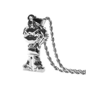 RENSINO Stainless Steel Silver Necklace Custom Personalized Mens Chains Bracelets Necklace Luxury Jewelry With Packing