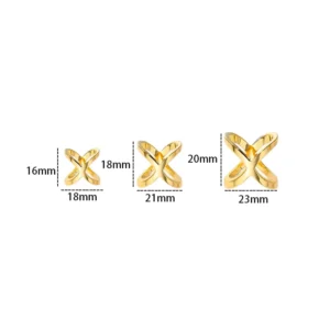 RENSINO Stainless Steel Vacuum Plated 18K Gold Three-Ring Scarf Buckle Dual-use Shawl Corner Tie Ring