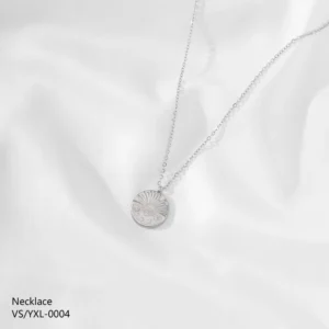 RENSINO Stainless Steel Women Square Pendant Necklace With Strand Silver Plated Laser Engraving Islam Gift