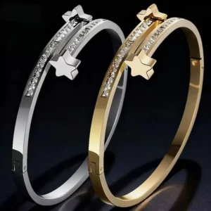 RENSINO Stainless Steel Women’s Nail Zircon Titanium Steel Bracelet Jewelry Cross border Manufacturer Spot