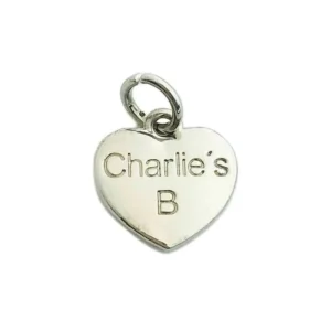 RENSINO Stamped Heart Shape Logo Custom Metal Letter Pendant Charm Hang Jewelry Tags