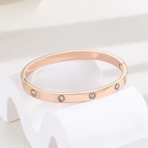 RENSINO Starry Sky Rose Gold Premium Light Luxury Full Diamond Bracelet Titanium Steel Non Fading New