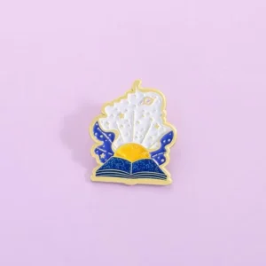 RENSINO Starry Sun Book Enamel Pins Reading Habit Brooches Cartoon Lapel Badge Jewelry Accessories Gift Kids Friends