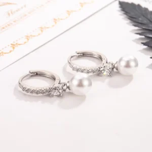 RENSINO Sterling Silver 925 Earrings Pendientes Por Mayor Ring Earring Silver Stainless Steel Pendientes De Concha