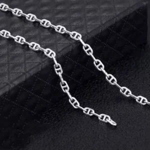 RENSINO Sterling Silver 925 Flat Diamond Cut Mariner Necklace Chain for DIY Jewelry Making Bracelet Anklet