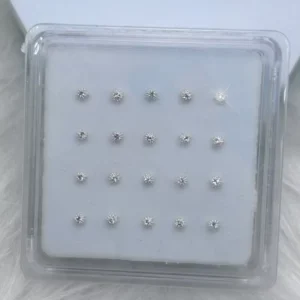 RENSINO Sterling Silver 925 Flower Crystal Nose Ring Elegant Body Jewelry for Women