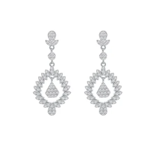RENSINO Sterling Silver 925 Jewelry Earrings Fashionable European and American Style Zircon Wedding Earrings for Women