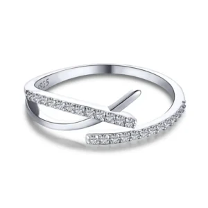 RENSINO Sterling Silver 925 Rings for Women Girls Simple Fashion Gold Plated Custom Luxury White Zircon Engagement Wedding Jewelry