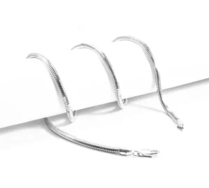 RENSINO Sterling Silver Chain 1.2mm Double Great Wall Silver Necklace 1.76 gram 45cm 925 Sterling Silver Necklace Chain