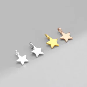 RENSINO Sterling Silver Jewelry Mini Pentagram Pendants & Charms From America for Necklace and Bracelet Making