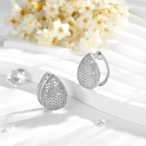 RENSINO Sterling Silver Jewelry South Korea Fashion 14k 18k Gold Plated Zircon Earrings for Women