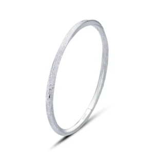 RENSINO Sterling Silver Sparkling Adjustable Open Cuff Bracelet Handmade Punk Vintage Bangle Fine Jewelry for Women Gift