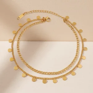 RENSINO Stunning Bohemian Style Accessories Sparkling Luxurious Waterproof Anklet Niche Non Tarnish Chain Tassel Pendant
