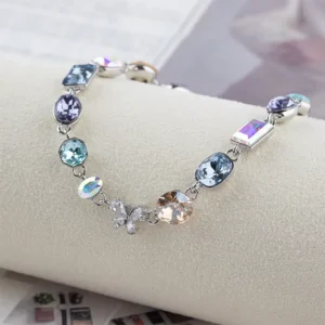 RENSINO Stunning Multicolor Zircon Tennis Bracelet Copper Alloy Silver Plated Party Jewelry
