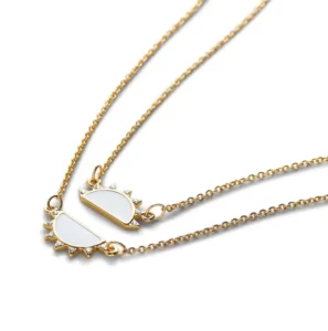 RENSINO Stylish Jewelry for Women Fashion Fine 925 Silver 18K Gold Plated Sunshine Diamond Necklace