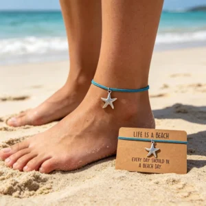 RENSINO Summer Beach Ocean Anklets Sea Turtle Sea Horse Dolphin Starfish Lotus Mermaid Sand Dollar Sea Shell Charm Bracelet Anklet