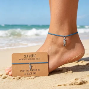 RENSINO Summer Beach Ocean Anklets Sea Turtle Sea Horse Dolphin Starfish Lotus Mermaid Sand Dollar Sea Shell Charm Bracelet Anklet