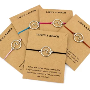RENSINO Summer Beach Ocean Theme Jewelry Bracelets Sea Wave Charm Bracelet for Women